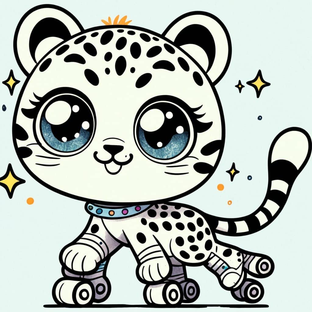 Colored Cheetah skating