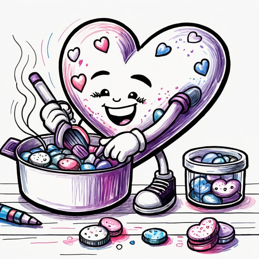 Colored Heart baking cookies