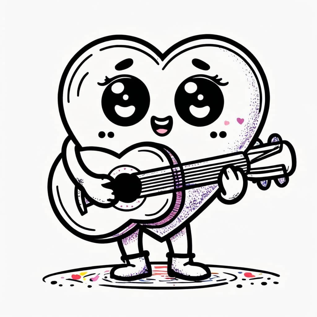 Colored Heart playing Guitar