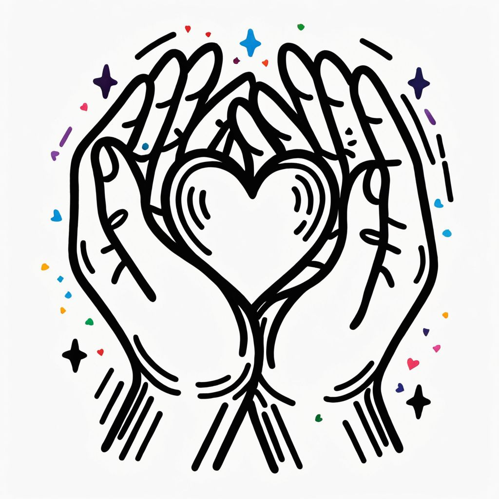 Colored Lovingly Holding Heart