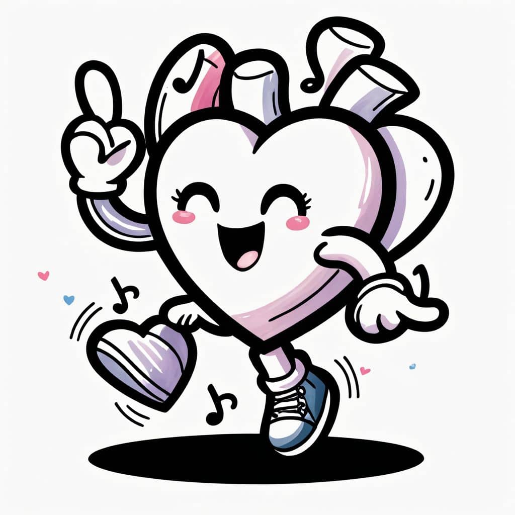 Colored Dancing Heart Character