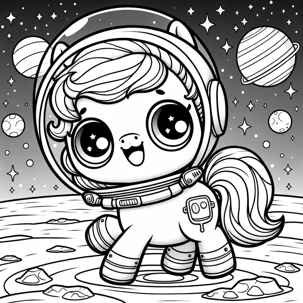 Original Astronaut horse exploring space