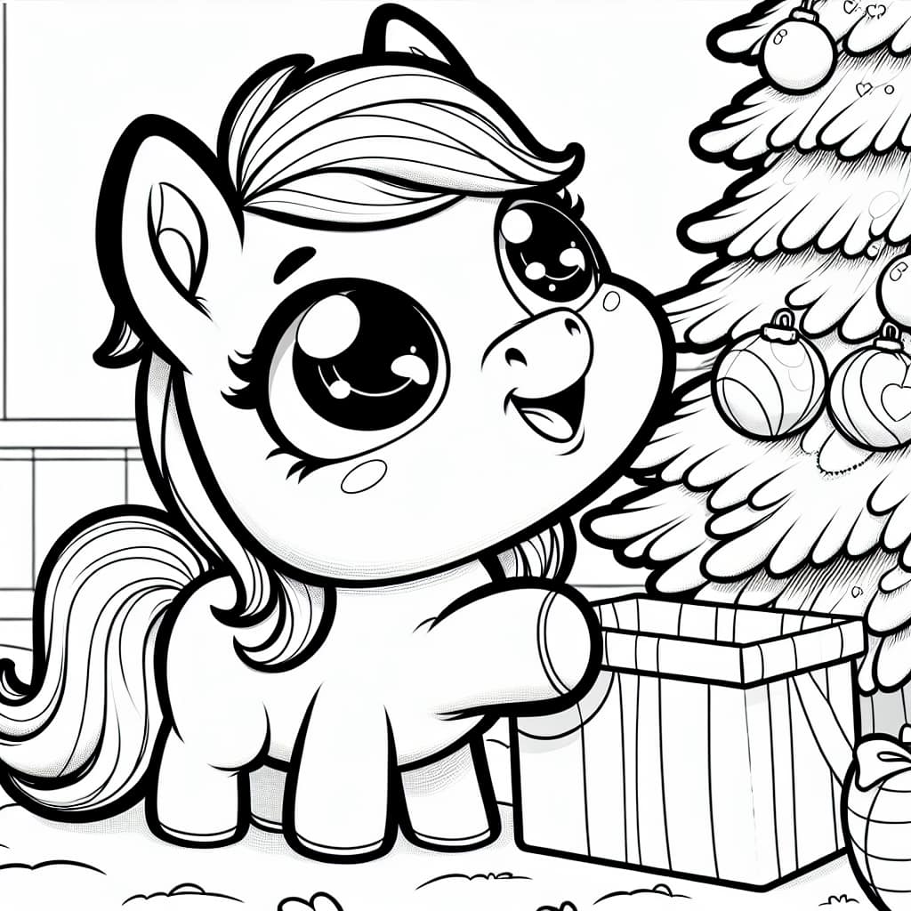 Original Horse decorating Christmas tree