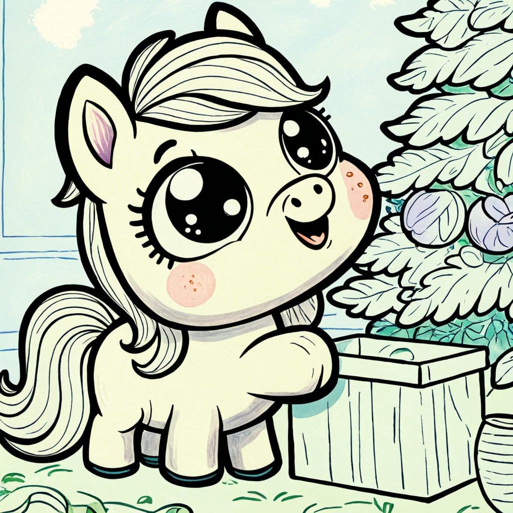 Colored Horse decorating Christmas tree