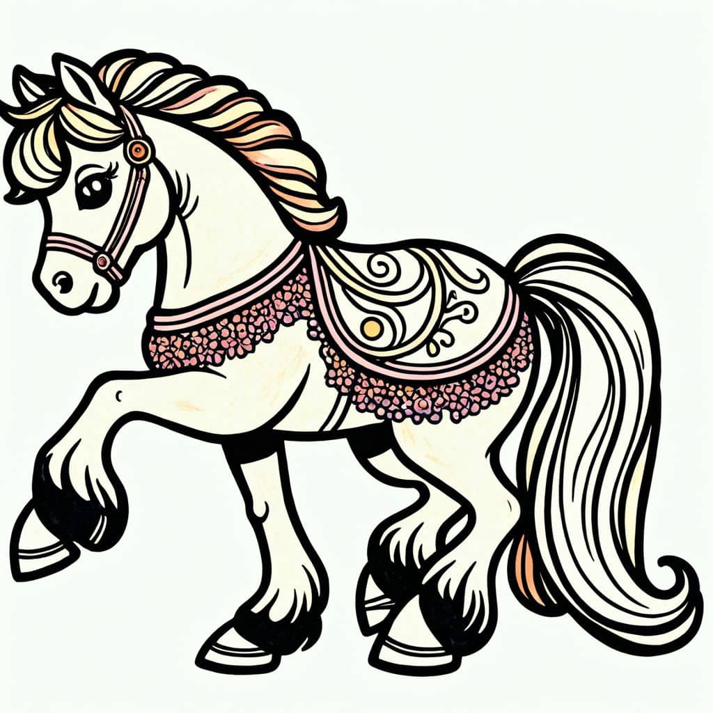 Colored Sleeping beauty's regal stallion