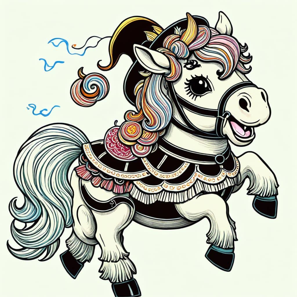 Colored Horse wearing Halloween costume