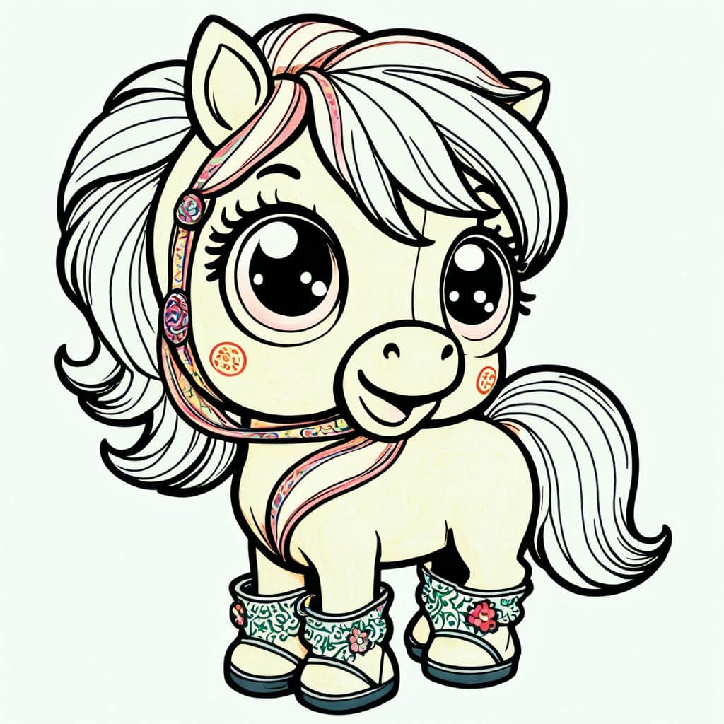 Colored Show-Jumping Horse with Boots
