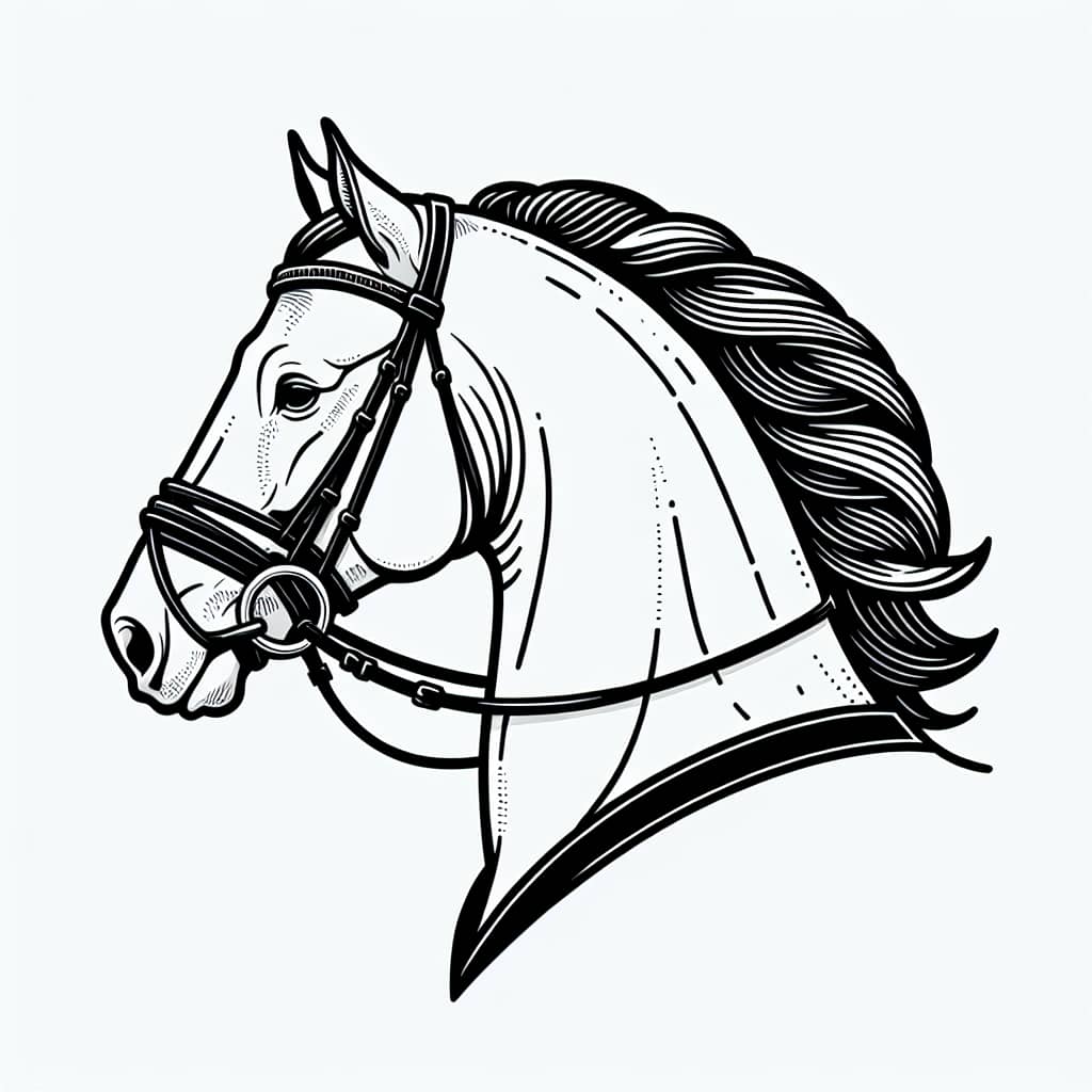 Original Dressage Horse with Snaffle Bridle