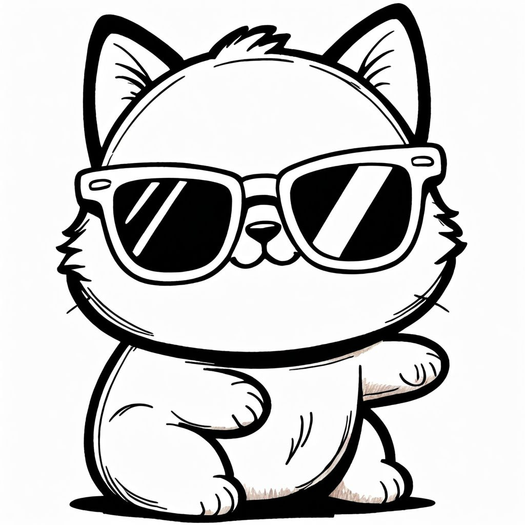 Colored Kitten wearing tiny sunglasses