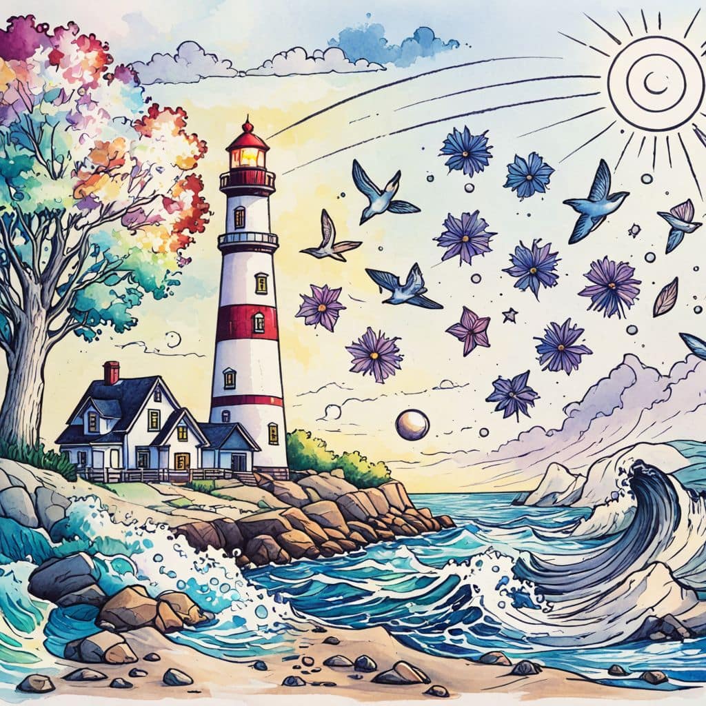 Colored Autumn Lighthouse Watch