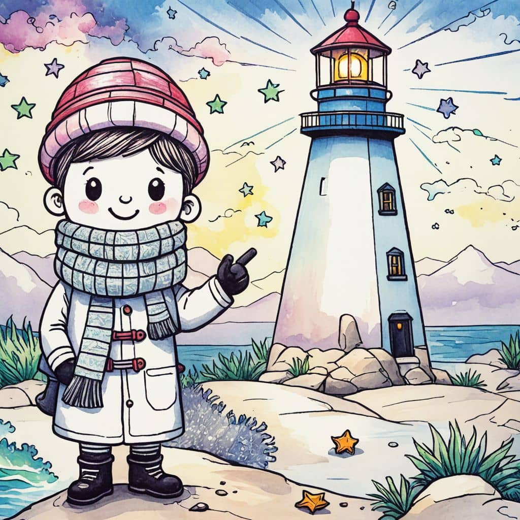 Colored Winter Lighthouse Keeper