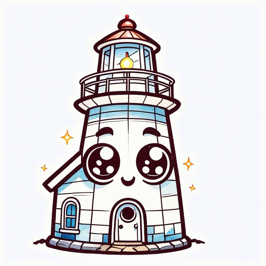 Colored Peggy's Point Lighthouse