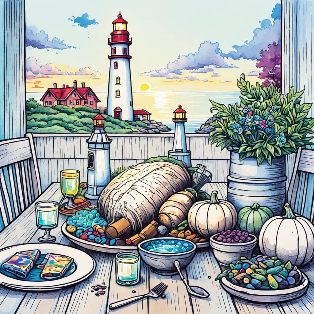 Colored Lighthouse Thanksgiving Dinner