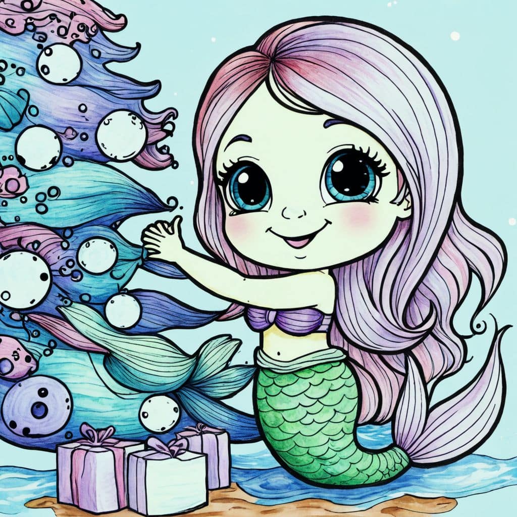 Colored Mermaid Lighting Christmas Tree