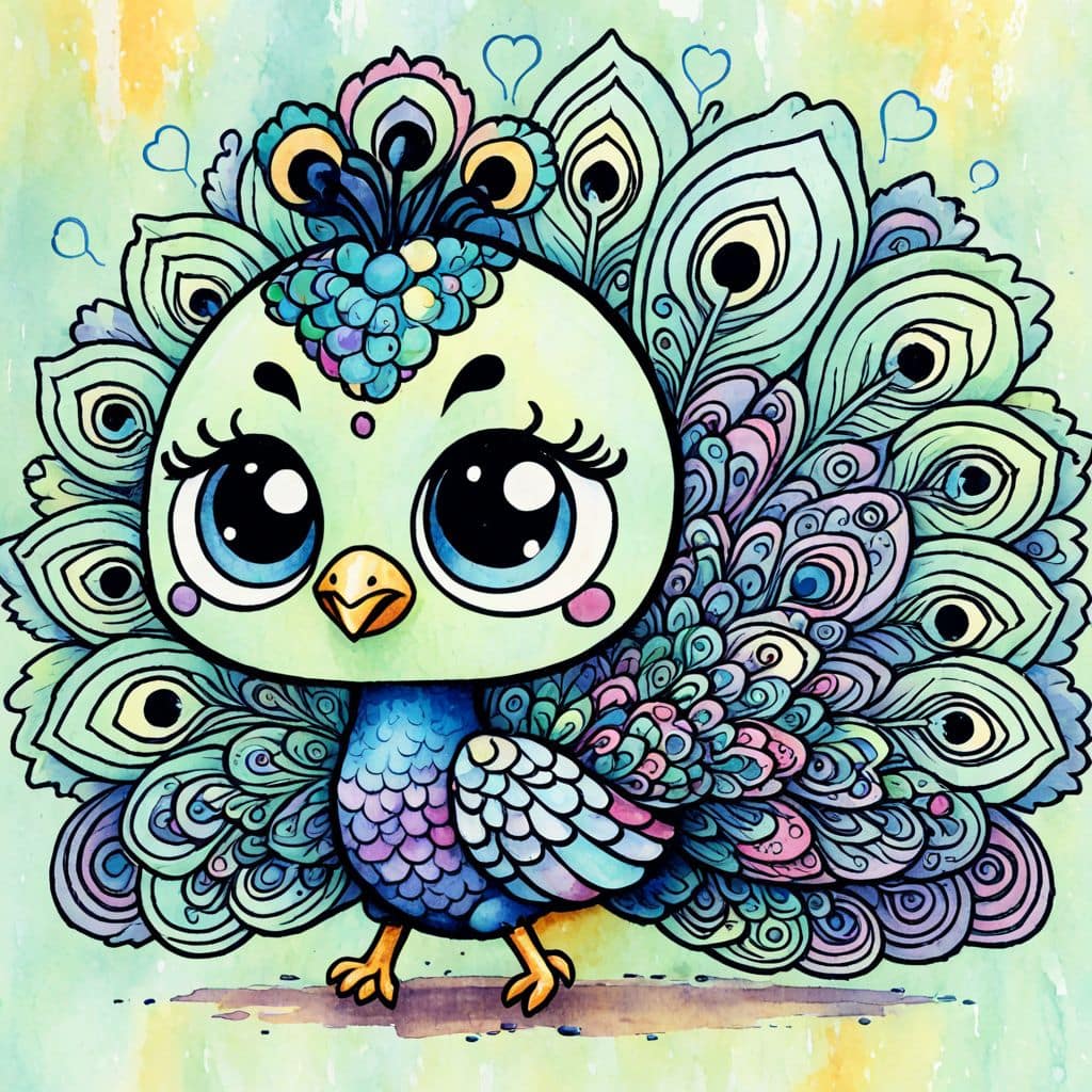 Colored Peacock patrolling the street