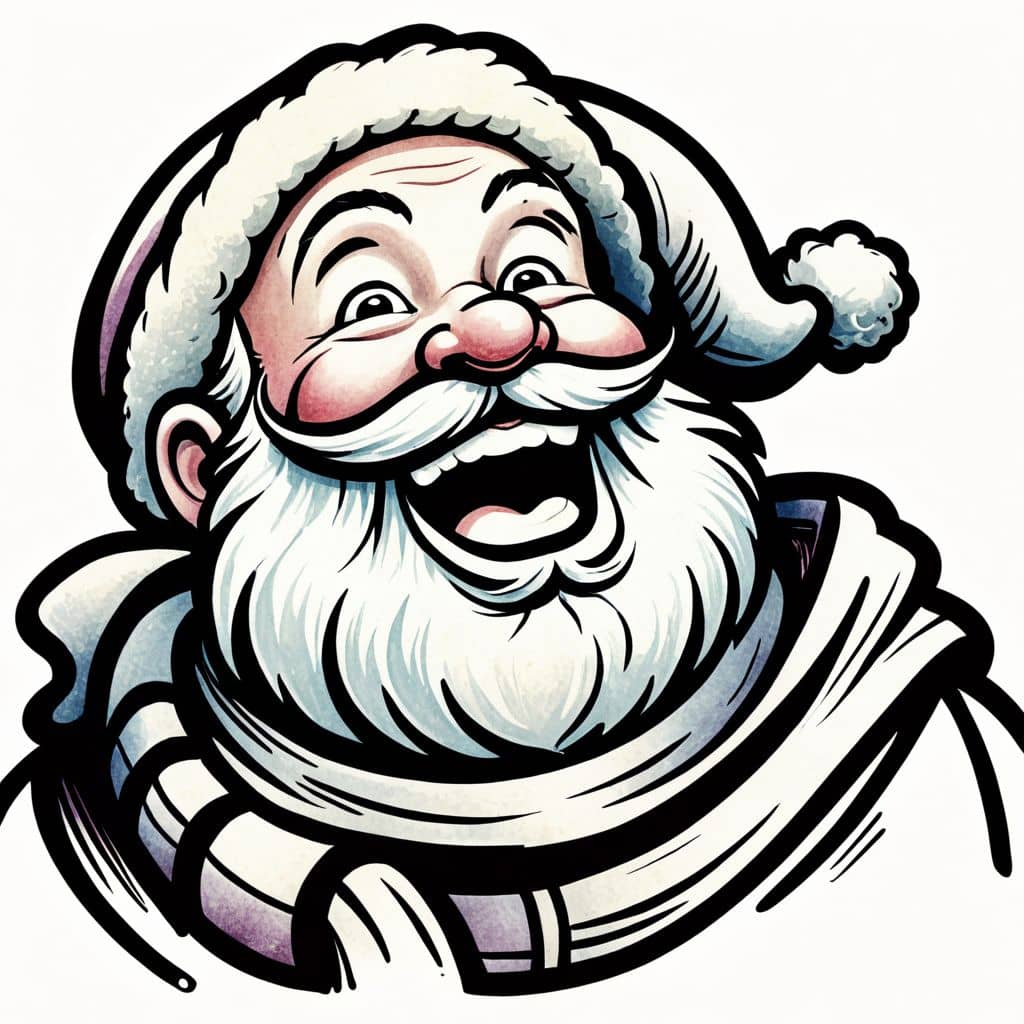 Colored Santa Laughing Loudly