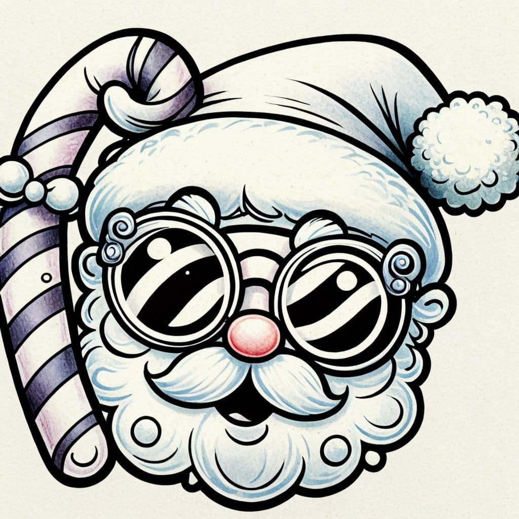 Colored Santa's Candy-cane Spectacles