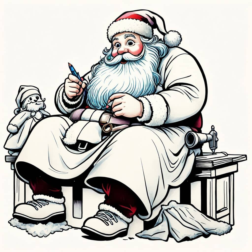 Colored Santa sewing doll clothes
