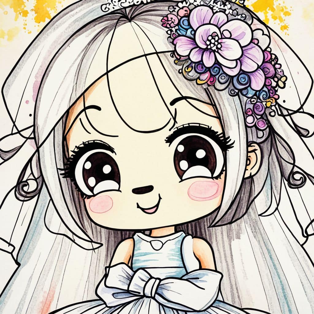 Colored Bridesmaid adjusting bride's veil