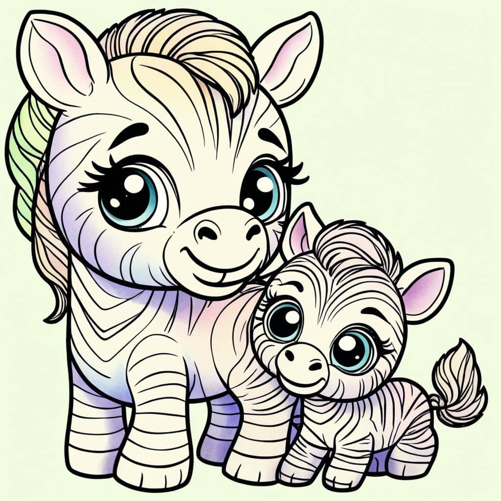 Colored Zebra mom nursing baby