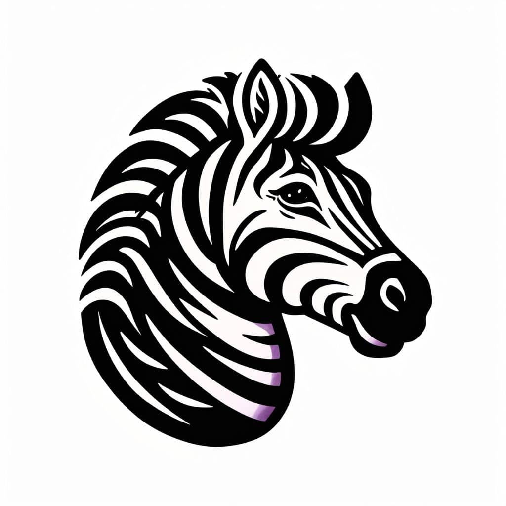 Colored Zebra Smiling Broadly