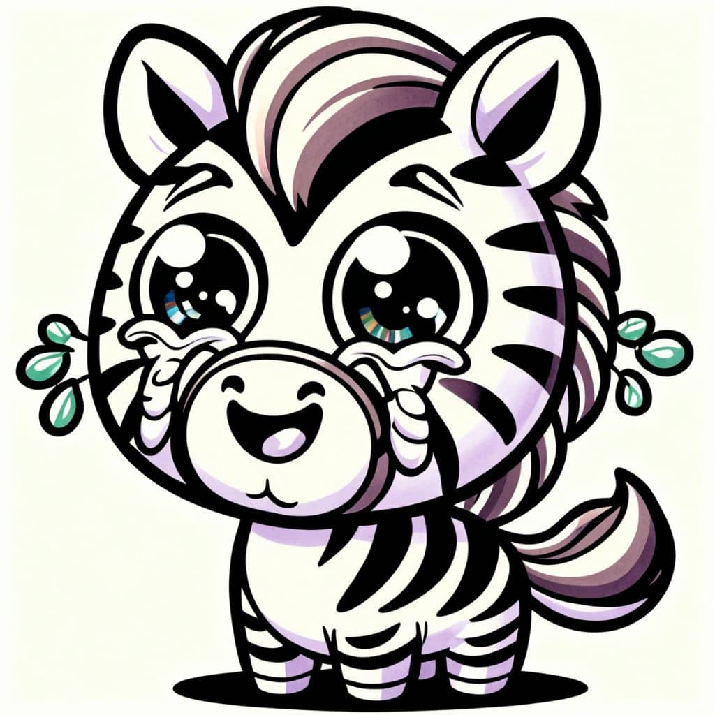 Colored Zebra Crying Softly