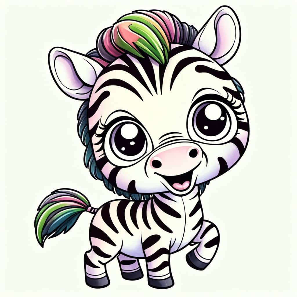 Colored Surprised Zebra's Big Gasps