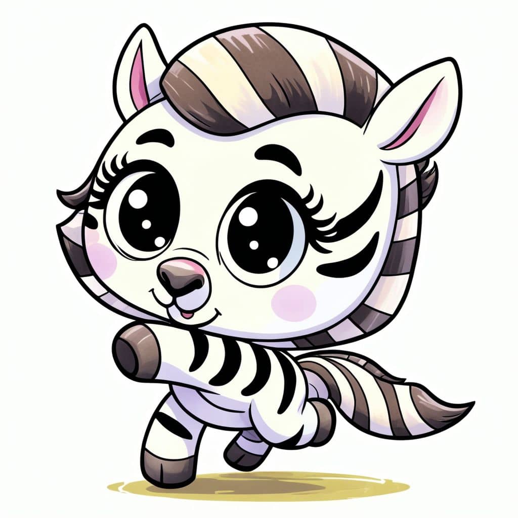 Colored Sister zebra running