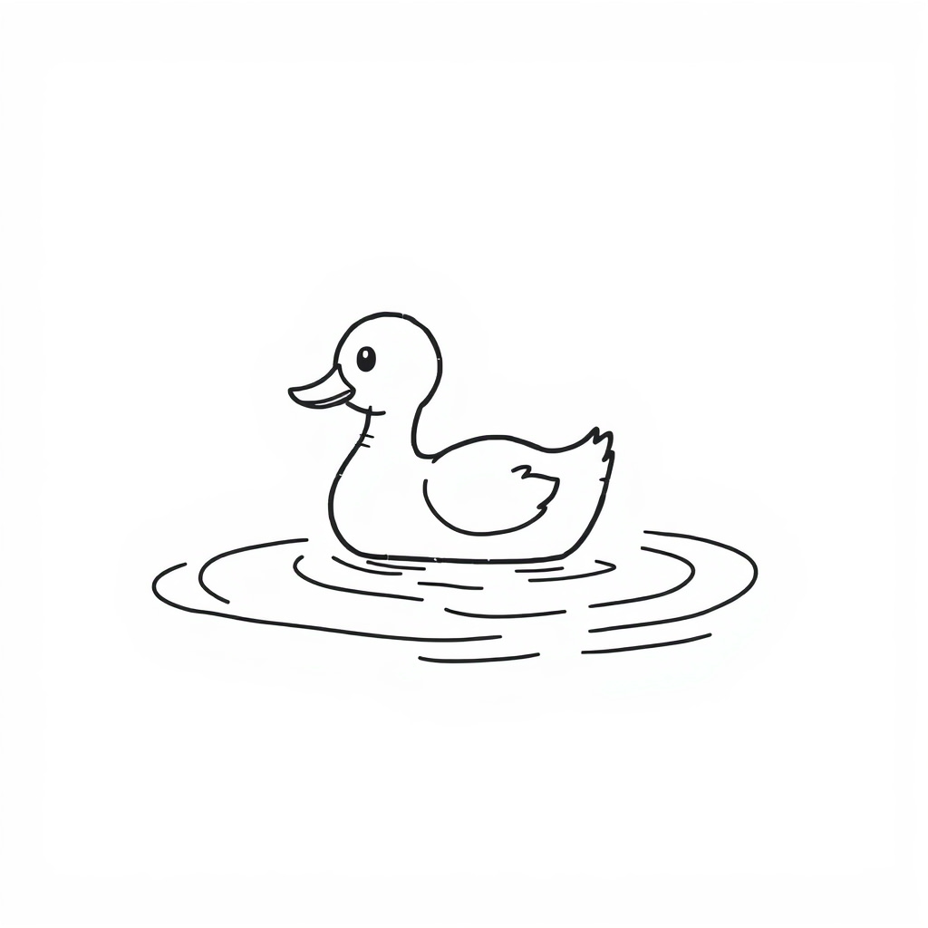 Duck floating on serene lake water