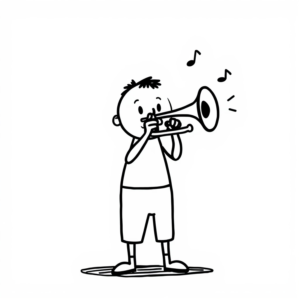 Trumpet playing serenade