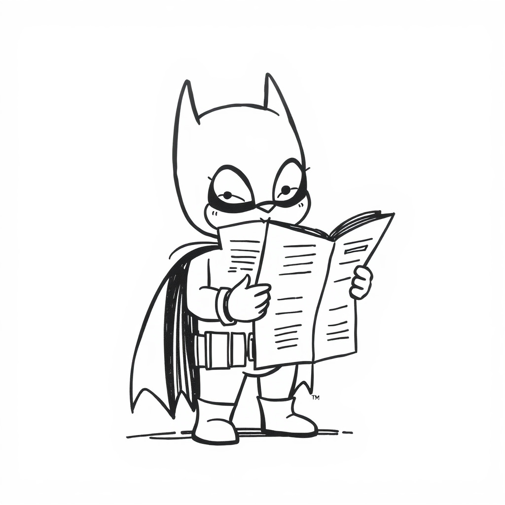 Batman reading a newspaper