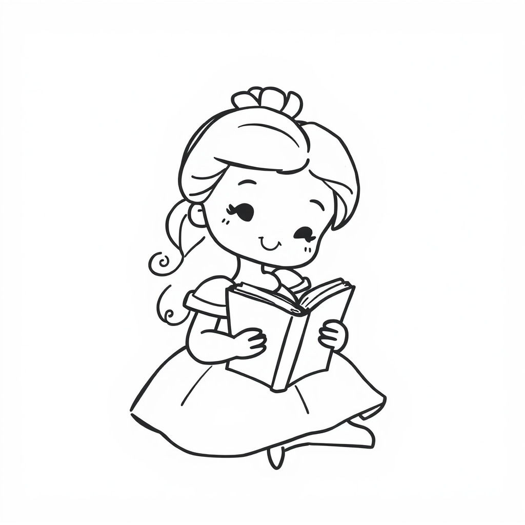 Belle reading a book