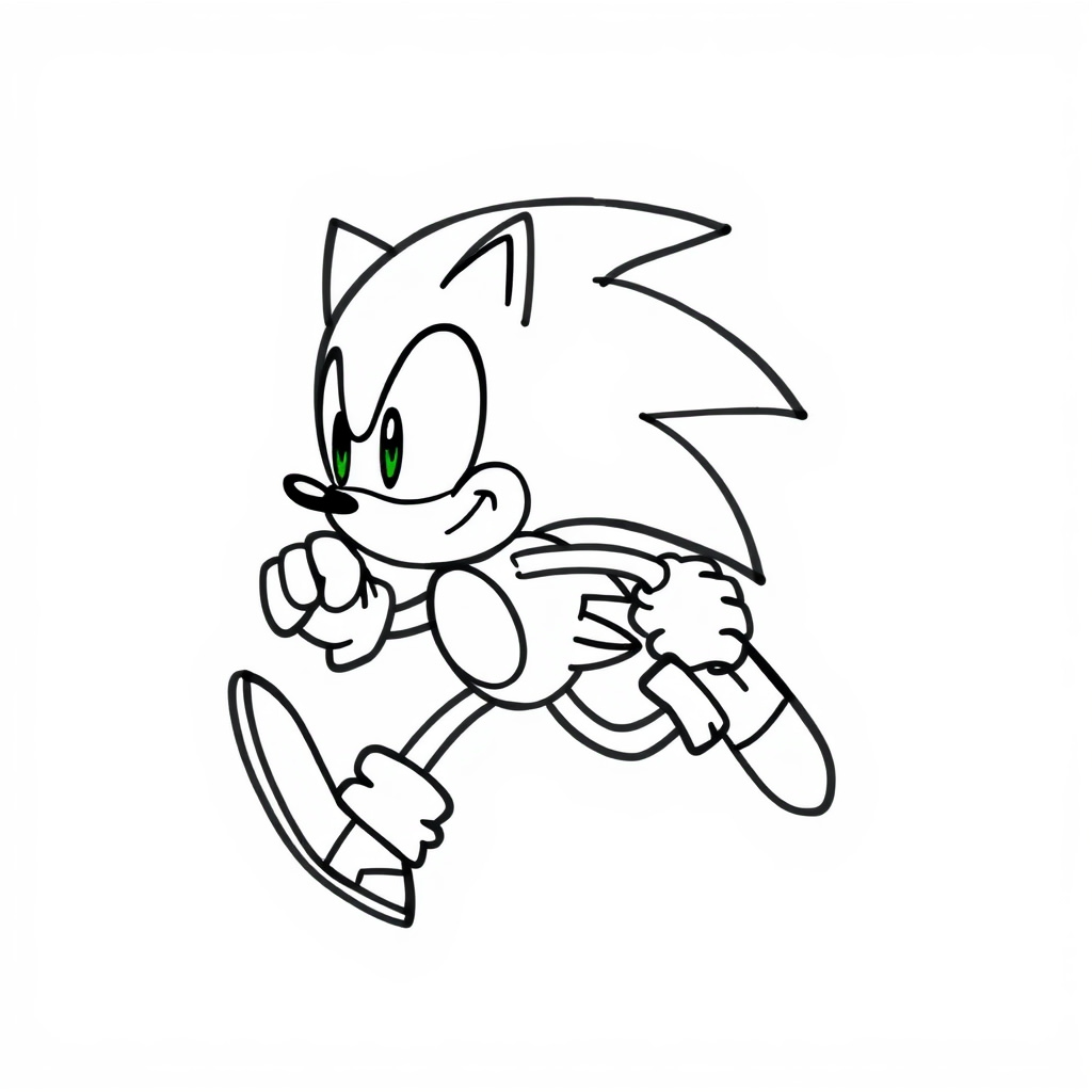 Sonic in mid-run stance