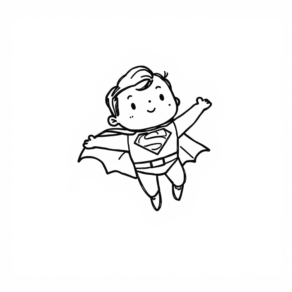 Superman flying skyward