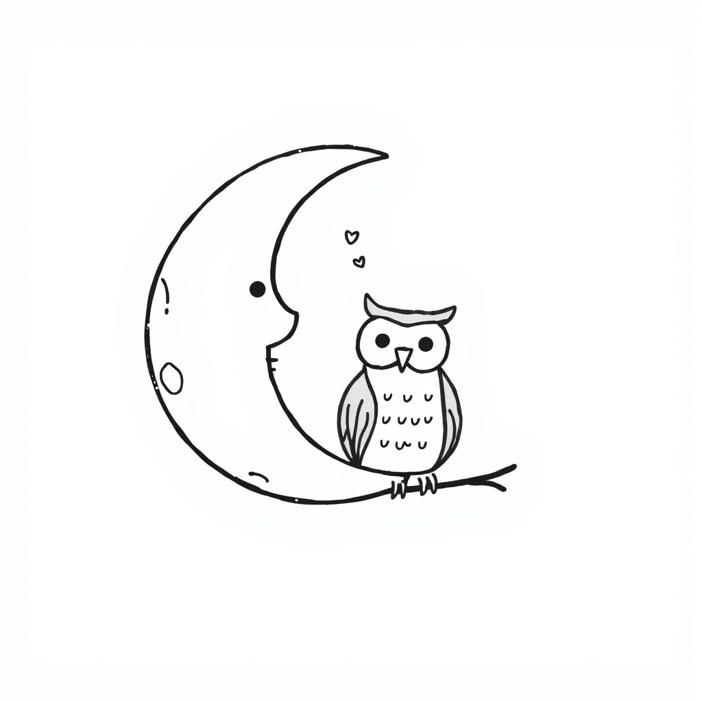 Crescent Moon chatting with a wise owl