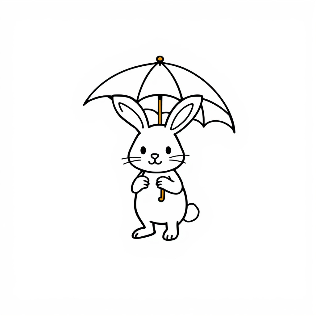 Bunny holding an umbrella