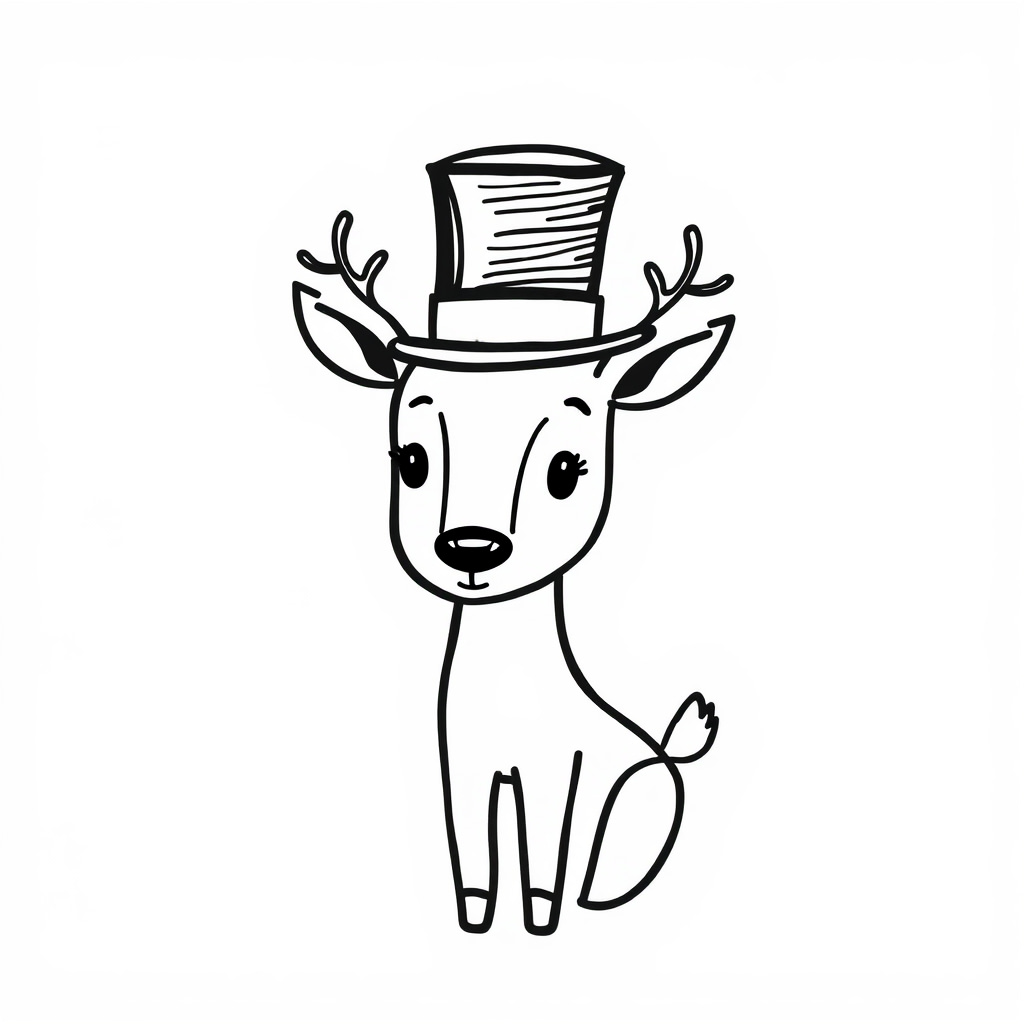 Deer in a top hat