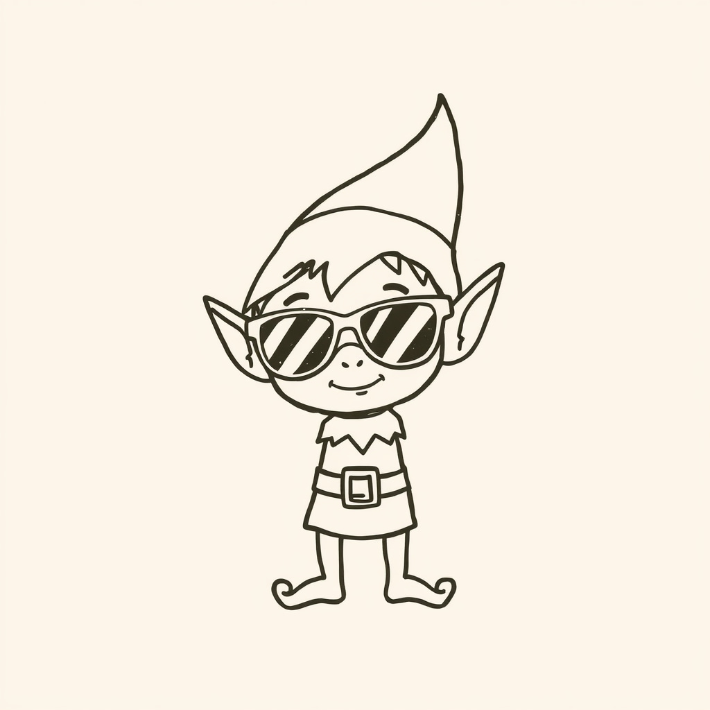 Elf sporting sunglasses