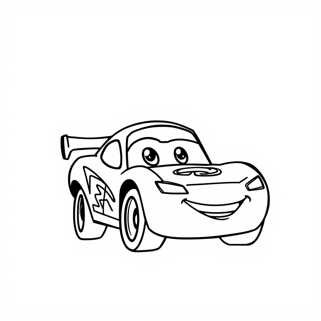 Lightning McQueen with a racing helmet