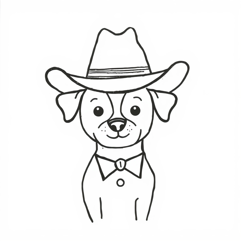 Cowboy hat on a dapper dog