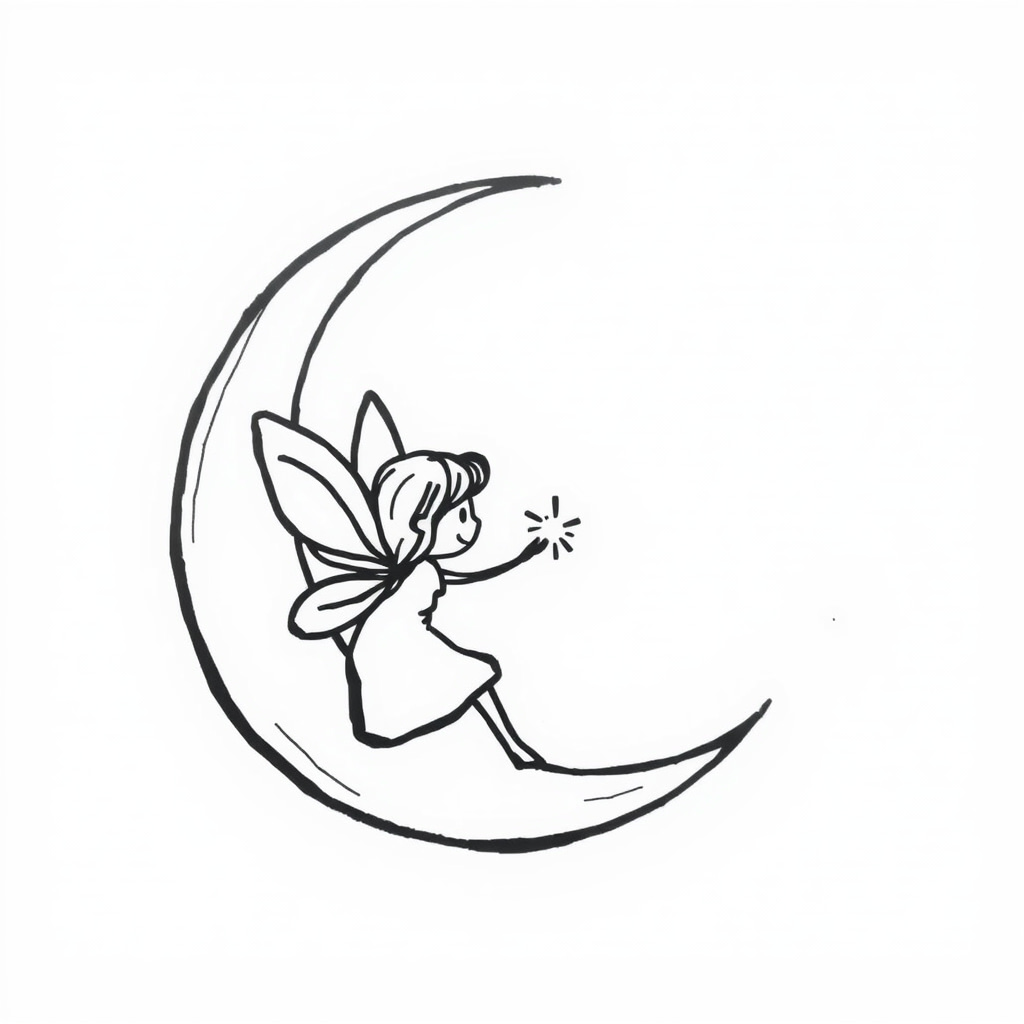 Crescent Moon and a glowing fairy