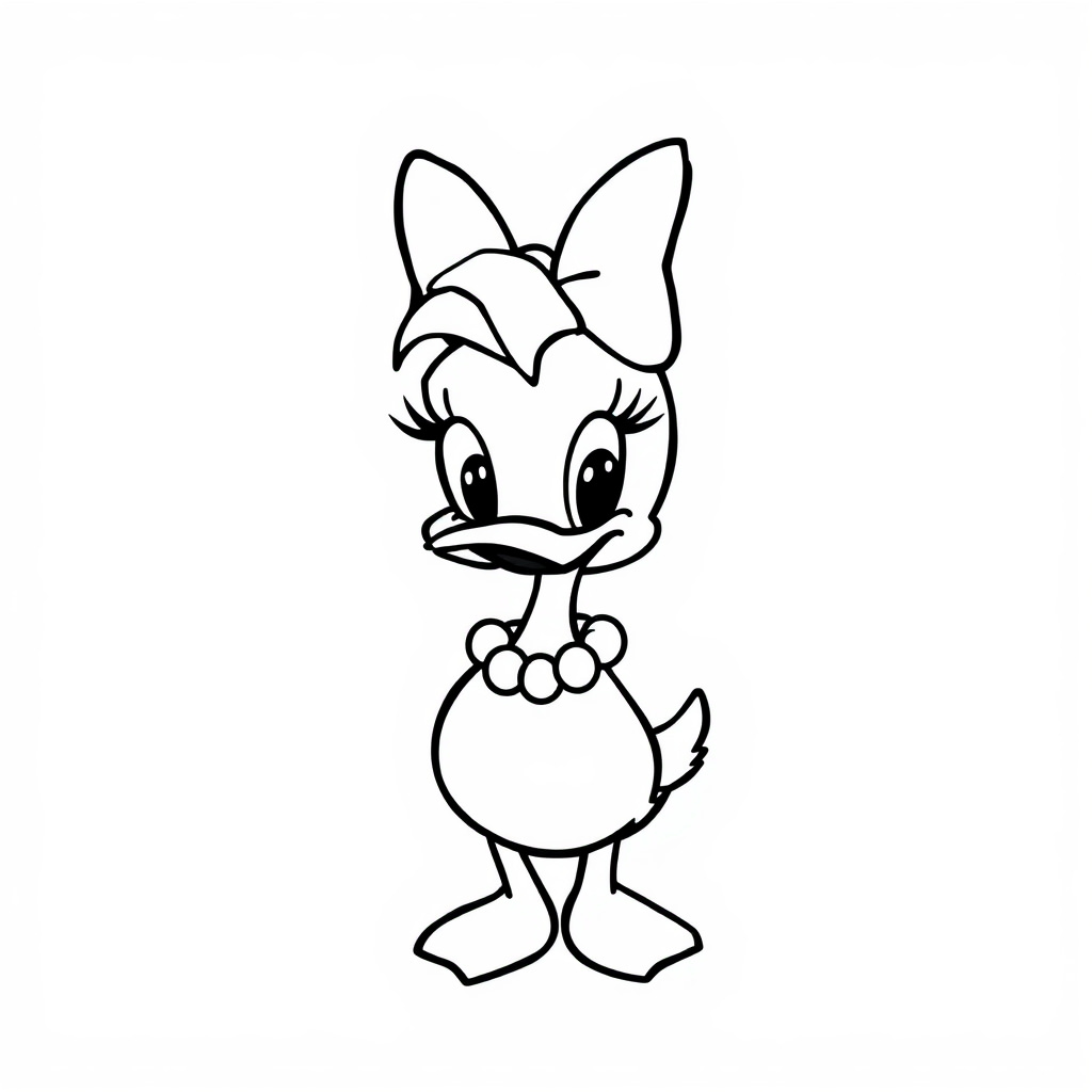 Daisy Duck with a pearl necklace