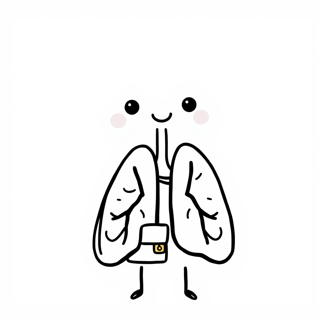 Lungs holding a handbag