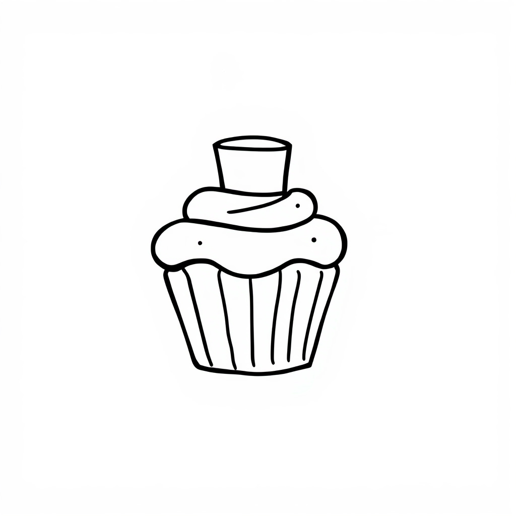 Cupcake with a top hat