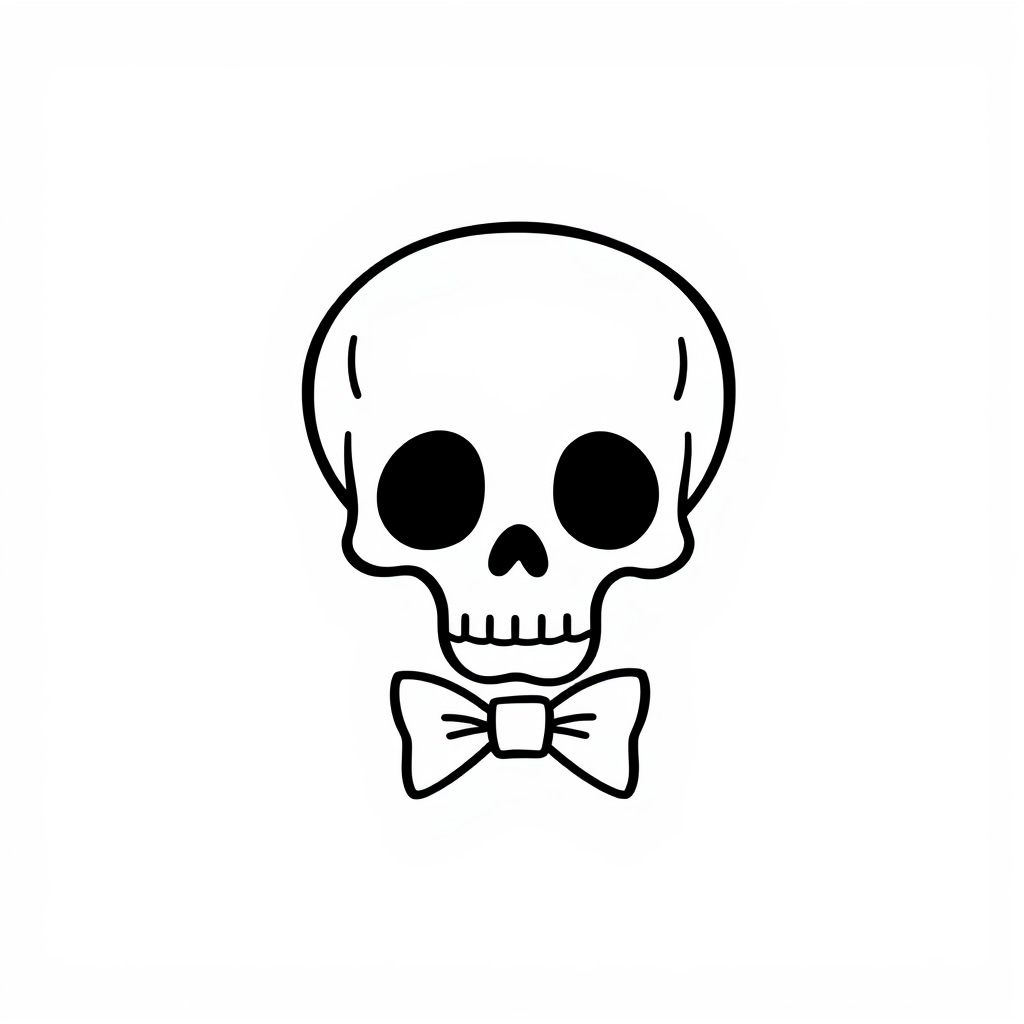 Skull with a bow tie