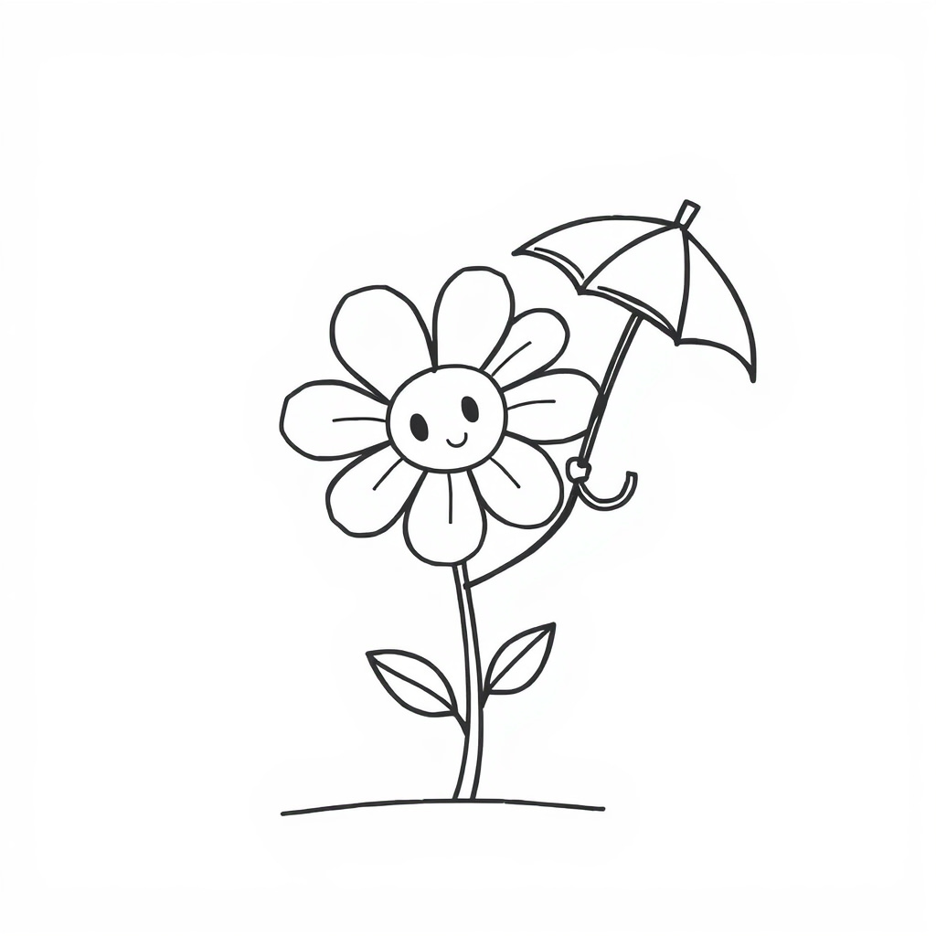 Flower holding a tiny umbrella