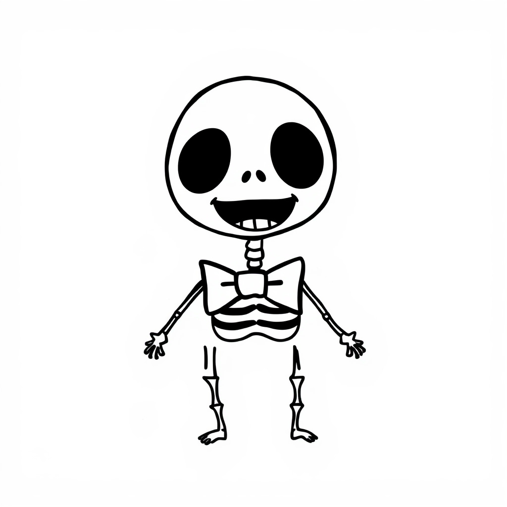 Skeleton with a bow tie