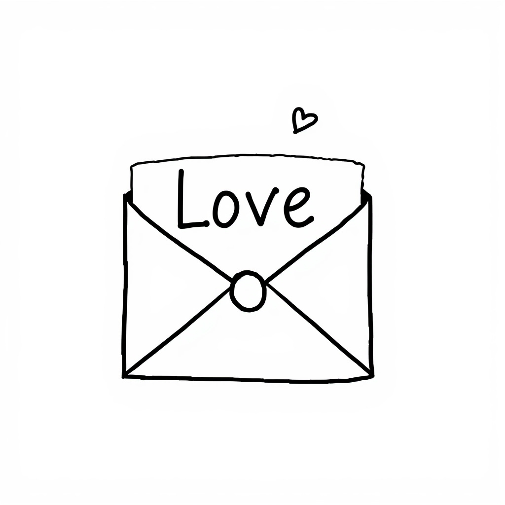 Love letter with wax-sealed envelope