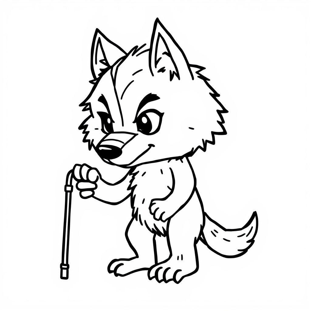 Werewolf holding a cane