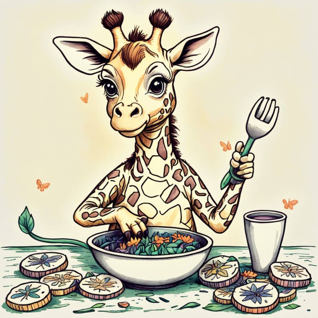 Colored Giraffe baking cookies